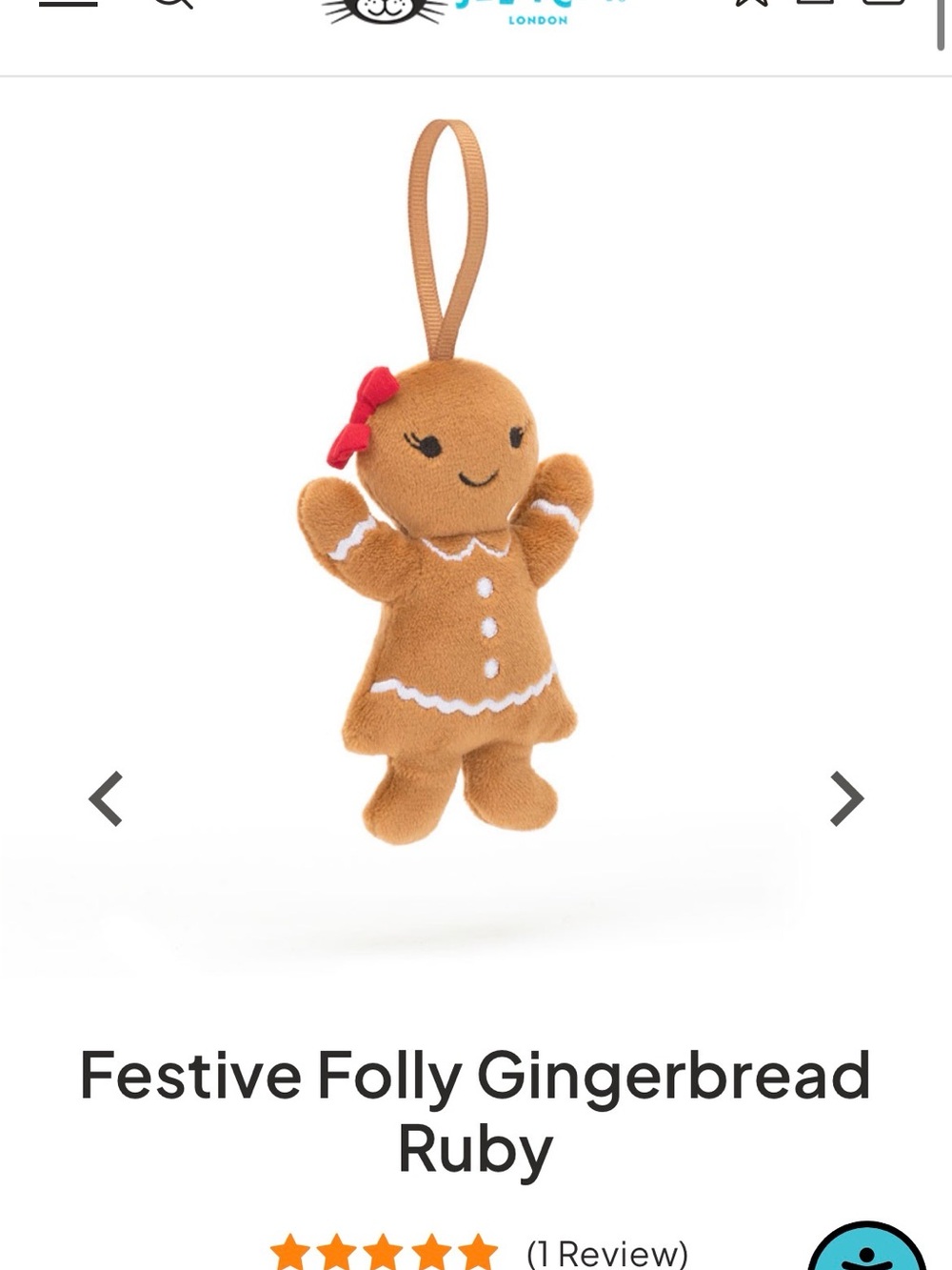 Jellycat festive Farley gingerbread Ruby ( retired)